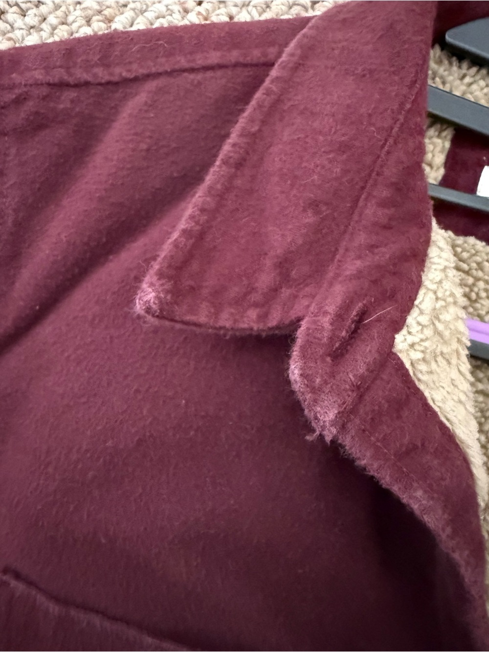 Vintage L.L. Bean Maroon Sherpa-Lined Barn Jacket - Picture 7 of 12